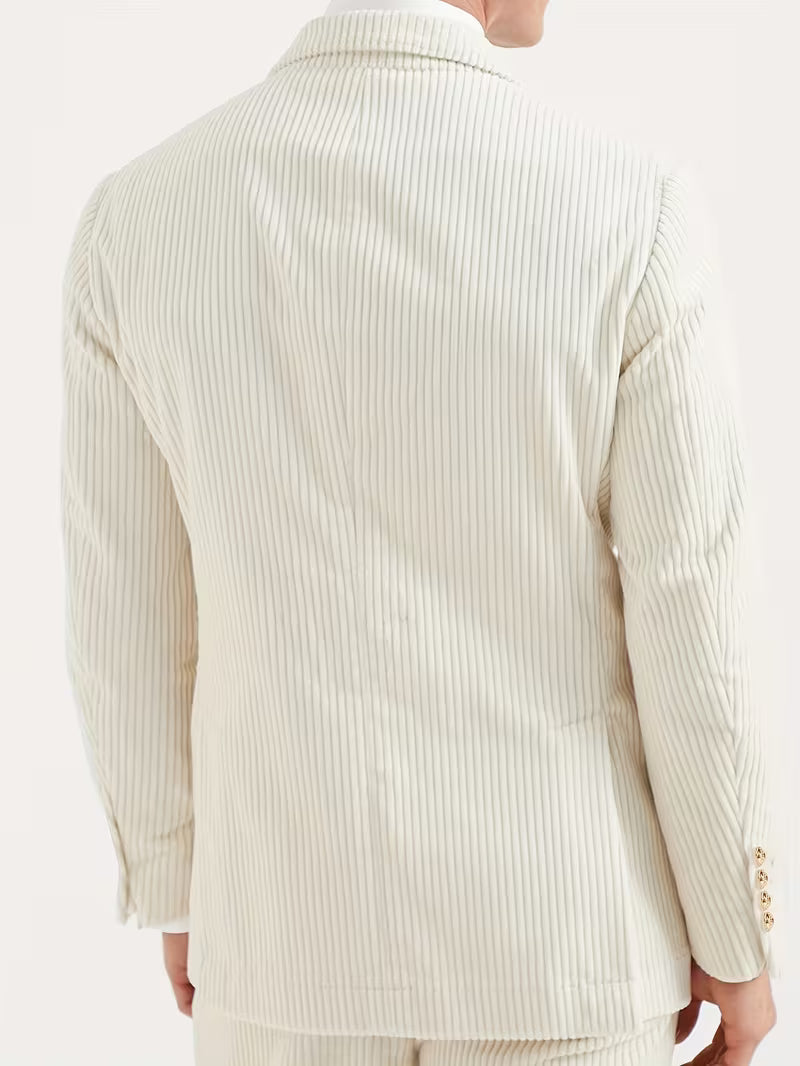 SuitAura Classic Ivory Corduroy Men’s Two-Piece Suit