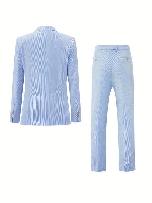 SuitAura Summer Light Blue Men’s Two-Piece Suit